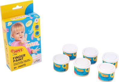 Jovi Fingerfarben Pastell 6er Schachtel, 35ml farbig sortiert