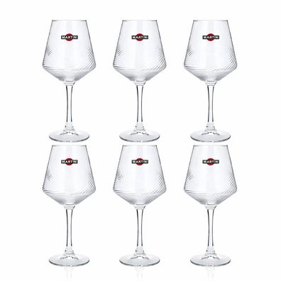 Martini Weingläser mit Riffelung 6er Set – 6x Original Martini Gläser 6er Set C
