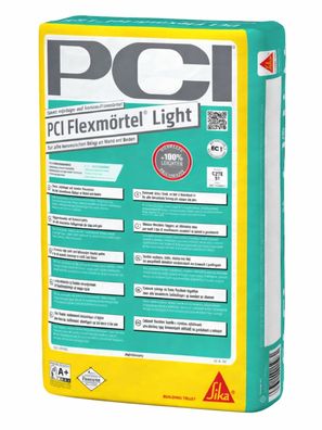 PCI Flexmörtel Light 12,5 kg Flexkleber für Fliesen, Keramik & Großformatplatten