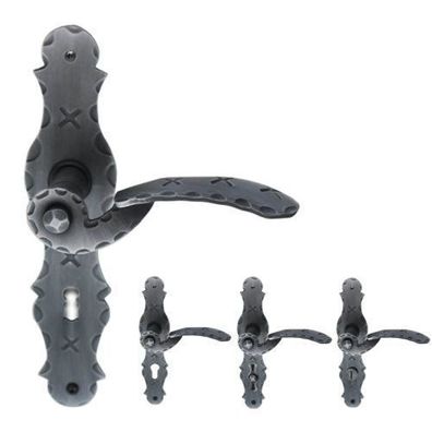 Baumanti Palermo Langschildgarnitur BB/PZ/WC Schmiedeeisen schwarz verzinkt