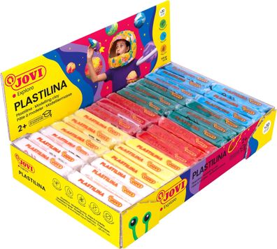 Jovi Plastilina Knetmasse 30er Schachtel, je 50g, sortiert