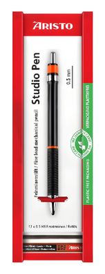 Aristo Feinminenstift Studio schwarz 0,5mm, Minen, im Ecoblister