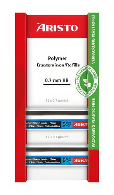 Aristo Feinminen Polymer 0.7 HB, 2x12er Minendose, coblister