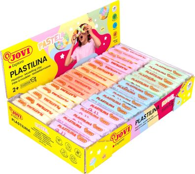 Jovi Plastilina Knetmasse Pastel 30er Schachtel, je 50g, sortiert