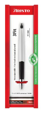 Aristo Feinminenstift 3fit mattsilber 0,5 + Minen, Ecoblister