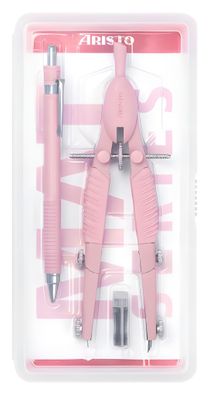 Aristo TopLine Zirkel mit Feinminenstift Mat Series Set, rose