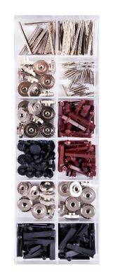 Aristo Zirkel Ersatzteilkasten, 228-teilig Nadeln, Muttern, Schrauben usw