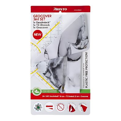 Aristo Geocover 3 in 1 Geo und TZ Dreieck white & grey 1 x AR1552 u AR1650/2
