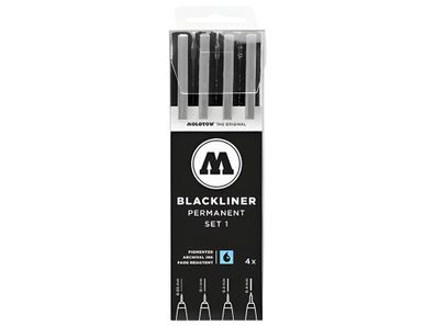 Molotow Blackliner Permanent Set 1 4er Etui, Strichstärken sortiert