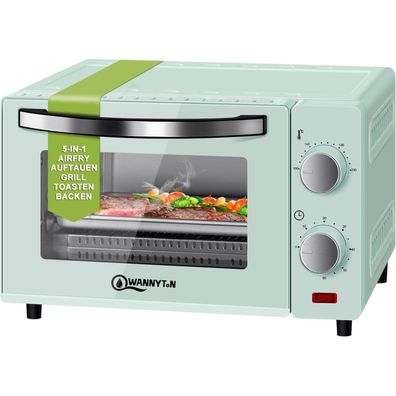 10L Mini Backofen 60 min. Timer 650W 100-230°C Pizzaofen freistehend Camping Türkis