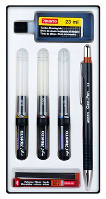 Aristo Tuschefüller mg1 pro College 3er-Set 6-teilig, Stärken 0.35/ 0.5/ 0.7 mm