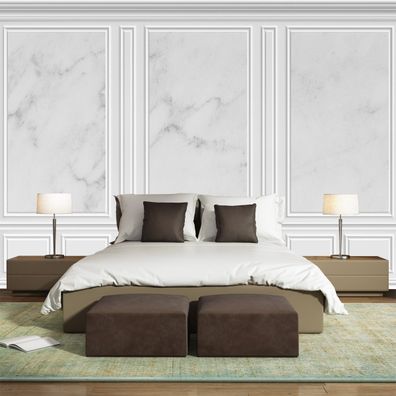 Moderne Wandtapete 3D Marmor Grau Weiß Hintergrundwand Wohnzimmer 8757