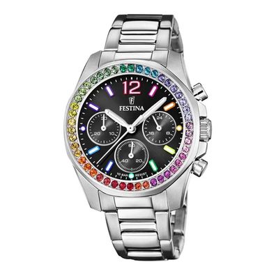 Festina Damen Analog Quarz Uhr mit Edelstahl Armband F20606/3