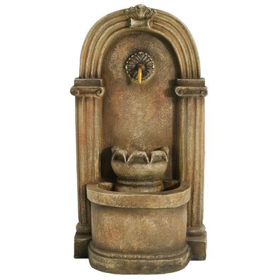 Gartenbrunnen Zierbrunnen Standbrunnen Antik Braun 230V Wasserfall