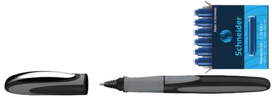 Schneider Set Tintenroller Ray Onyx/ Tintenpatronen blau