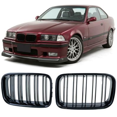 Doppelsteg Kühlergrill Performance Glanz passt für 3er BMW E36 Vorfacelift 90-96