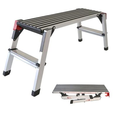 Arbeitsplattform bis 150 kg belastbar, Arbeitsbühne 50 cm hoch, Aluleiter mit 2 Stufe