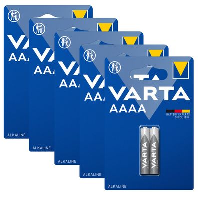 5x Varta Batterie Alkaline Mini AAAA LR8D425 1,5V Professional 2er Blister