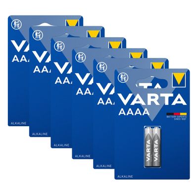 6x Varta Batterie Alkaline Mini AAAA LR8D425 1,5V Professional 2er Blister