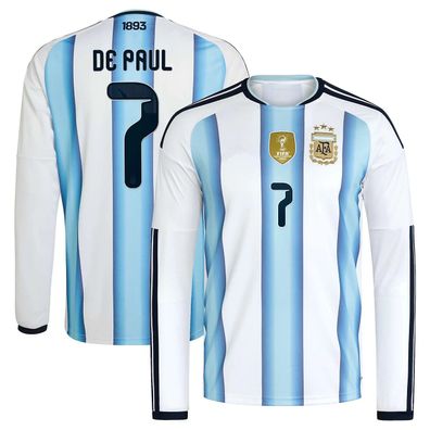 Argentinien Fußball Trikot WM 2026 langärmeliges Heimtrikot Herren De Paul 7