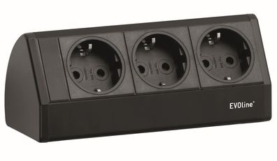 Unterbausteckdose EVOline Dock Cuisine 3-fach Küchensteckdose Unterbau Schrank