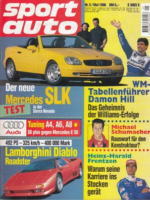 sport auto 5 / 1996, Mercedes SLK, Lamborghini, Audi Tuning, Formel 1, Hill