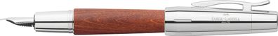 Faber-Castell Füllhalter E-MOTION Schaft aus Holz mit Chrom, Braun, in Geschenketui