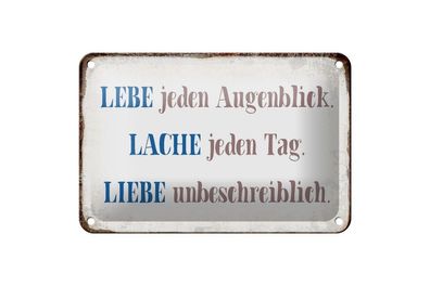 Blechschild liebe lache jeden Tag, 3 verschied. Größen, Deko Spruch