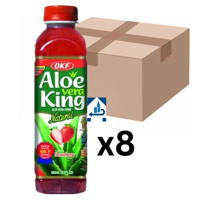 8er-Pack OKF Aloe Vera Getränk Erdbeer 500ml (inkl. 2€ EINWEG-Pfand)