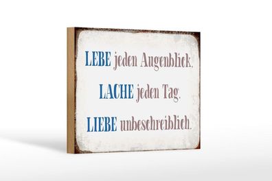 Holzschild liebe lache jeden Tag, 3 verschied Größen, Deko Spruch