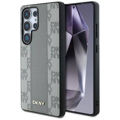 Hülle Galaxy S25 Ultra DKNY MagSafe Kunstleder taupe schwarz Logo