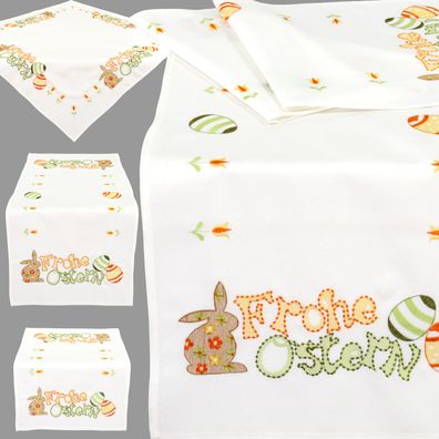 Tischdecken Ostern Bestickt Tischläufer Weiß Ostertischdecken Tischwäsche Grün
