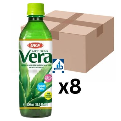 8er-Pack OKF Aloe Vera Getränk Original ohne Zucker 500ml (inkl. 2 € EINWEG-Pfand)