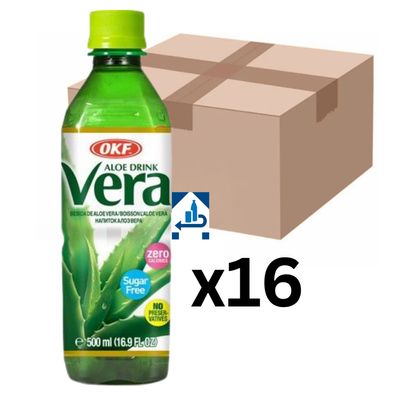 16er-Pack OKF Aloe Vera Getränk Original ohne Zucker 500ml (inkl. 4 € EINWEG-Pfand)