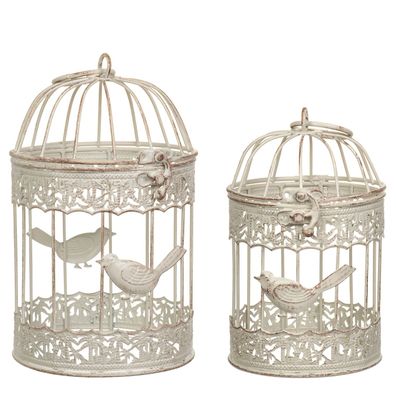 Pflanzkäfig Dekokäfig Käfig Vogelkäfig 2er Set Garten Shabby Antik Stil Vogel