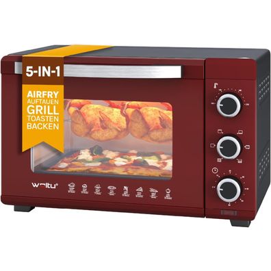 WOLTU 32L Backofen 1600W 60Min. Timer, 5 Heizmodi + Drehspieß, 100-230 °C. NEU