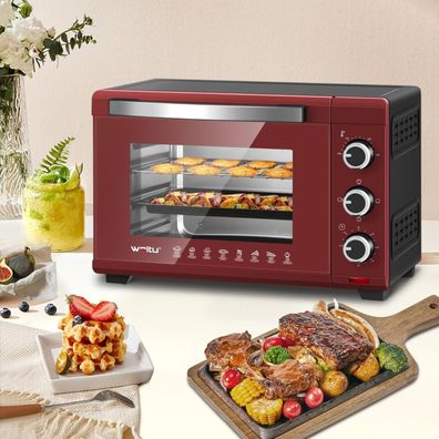 WOLTU 28L Backofen 1600W 60Min. Timer, 5 Heizmodi + Backzubehör, 100-230 °C. NEU
