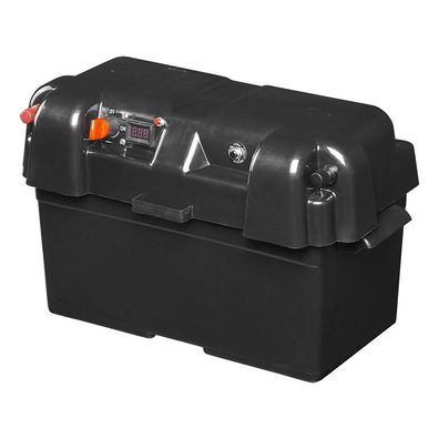 Batteriebox V02 mit Voltmeter IP44 Innenmaß 35 x 18 x 20 cm Wohnmobil Boot inkl Befes