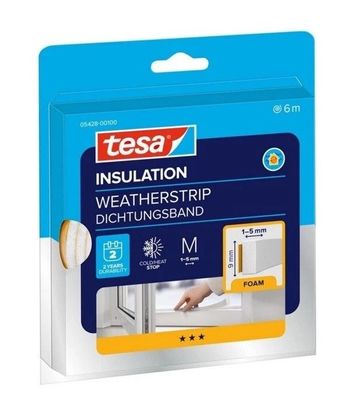 2x tesamoll Universal 9mm Schaumstoffdichtung - Weiß, 6m