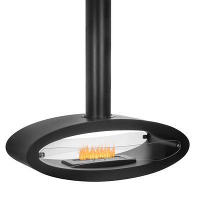 Moritz Ethanol Kamin hängend 186,5 x 112 x 43 Deckenkamin 2,5 Liter schwarz Echtfeuer