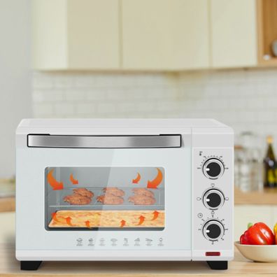 WOLTU 21L Backofen 1280W 60Min. Timer, 3 Heizmodi + Backzubehör, 100-230 °C. Weiß