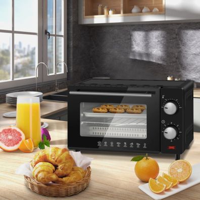 WOLTU 10L Mini Backofen 60 min. Timer 650W 100-230°C Pizzaofen Camping freistehend