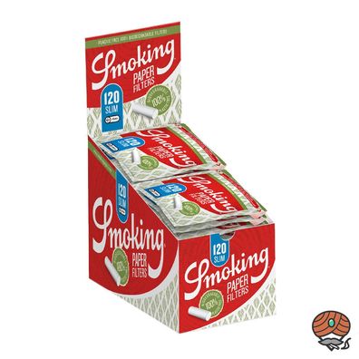 Smoking Paper Filters Slim 1 Box mit 30 Packungen à 120 Stück