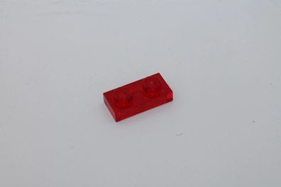 Lego Platte 1x2 plate 3023 transparent rot trans-red