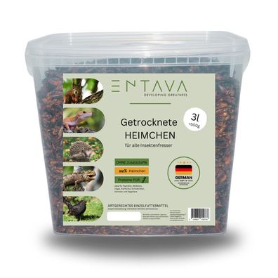 3 Liter Heimchen getrocknet ENTAVA Vogelfutter Amphibien Reptilien Schildkröten