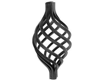 Zierkorb Kugel 130x65mm (12mm) Schnörkel Schmiedeeisen Zwirbel Korbzwirbel Zäune