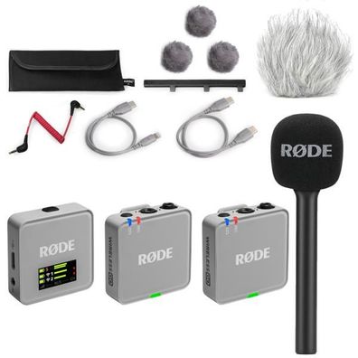 Rode Mikrofon-Funksystem Wireless GO Gen 3 Stone Grau Interview Set 1