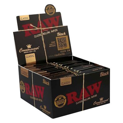 RAW Black Connoisseur King Size Slim - 24 Heft à 32 Blättchen + 32 Tips