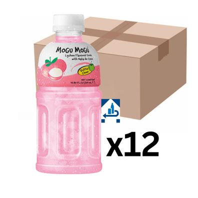 12er-Pack Mogu Mogu Litschi Getränk mit Nata de Coco 320ml (inkl. 3,00€ EINWEG-Pfand)