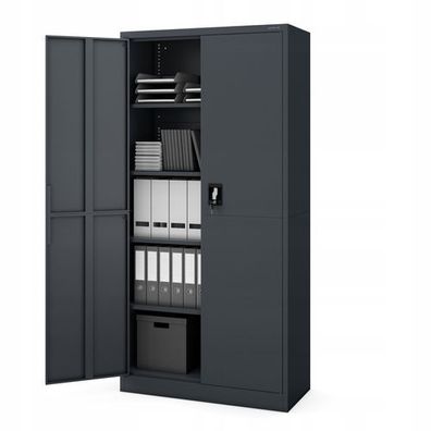 Abschließbarer Aktenschrank Lagerschrank Mehrzweckschrank Metallschrank 90x185x40 cm
